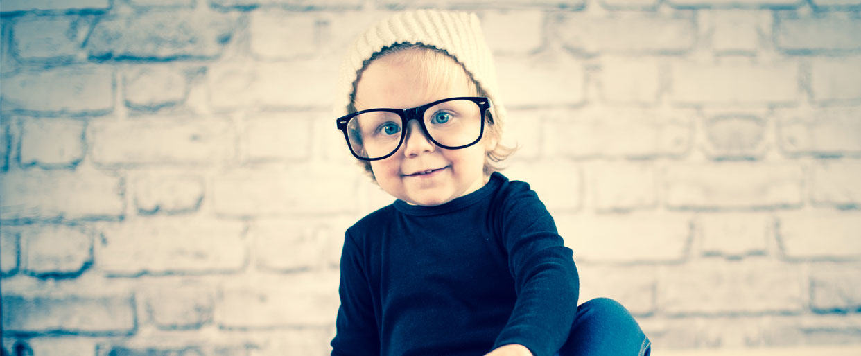 child wearing glasses